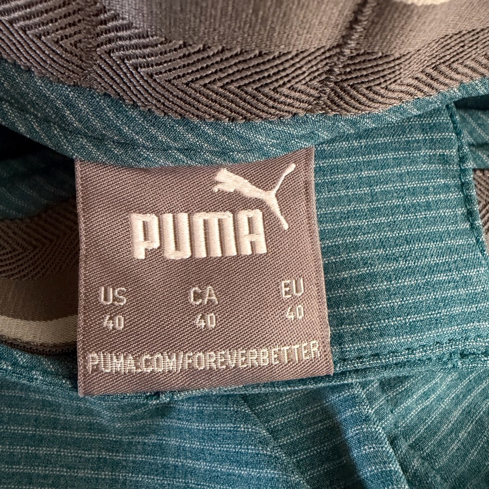 Puma Men's Teal Flat-Front Performance Shorts Waist Size 40 - Picture 3 of 9